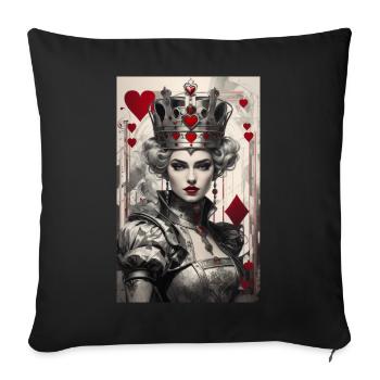 Fantasy Cyberpunk of the Queen of Hearts II - Sofa pillowcase 17,3'' x 17,3'' (45 x 45 cm) - black - Front