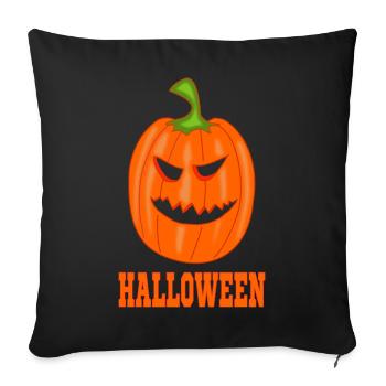 Pumpkin Halloween with lettering - Sofa pillowcase 17,3'' x 17,3'' (45 x 45 cm) - black - Front