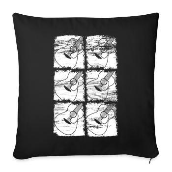 Guitar Drawing - Sofa pillowcase 17,3'' x 17,3'' (45 x 45 cm) - black - Front