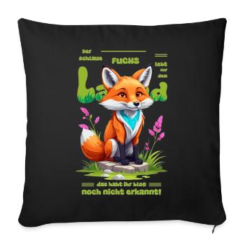 Der schlaue Fuchs vom Land - Sofakissenbezug 45 x 45 cm - Schwarz - Vorne