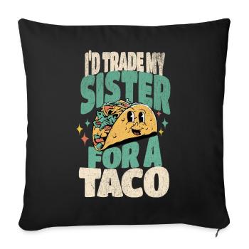 Taco - Sofa pillowcase 17,3'' x 17,3'' (45 x 45 cm) - black - Front