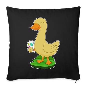 Ente Ostern Osterei - Sofakissenbezug 45 x 45 cm - Schwarz - Vorne