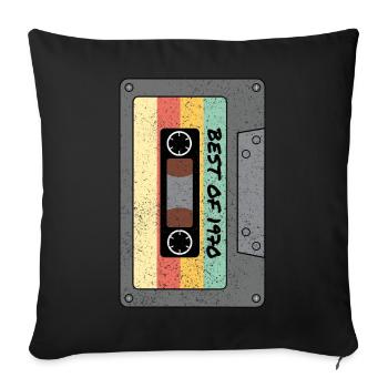 Best of 1970 Classic cassette birthday gift - Sofa pillowcase 17,3'' x 17,3'' (45 x 45 cm) - black - Front