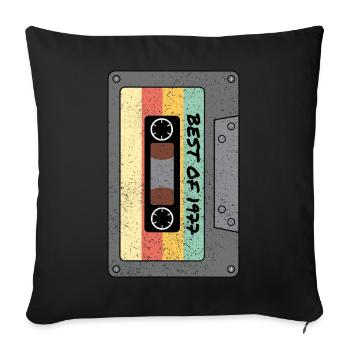 Best of 1977 Classic cassette original bday gift - Sofa pillowcase 17,3'' x 17,3'' (45 x 45 cm) - black - Front