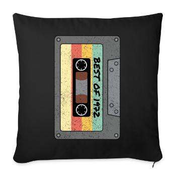 Best of 1972 Classic cassette tape original gift - Sofa pillowcase 17,3'' x 17,3'' (45 x 45 cm) - black - Front