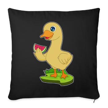 Canard Pastèque - Housse de coussin décorative 45 x 45 cm - noir - Devant