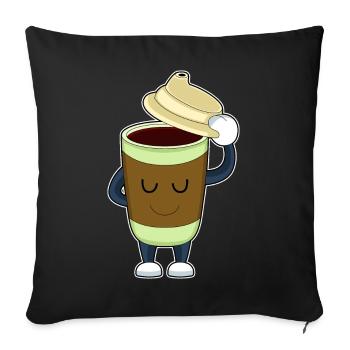 Coffee to go Mug - Sofa pillowcase 17,3'' x 17,3'' (45 x 45 cm) - black - Front