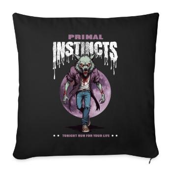 Werewolf at night - Sofa pillowcase 17,3'' x 17,3'' (45 x 45 cm) - black - Front