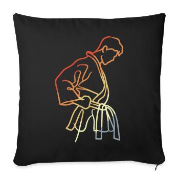 Boys Karate Sketch Vintage Look - Sofa pillowcase 17,3'' x 17,3'' (45 x 45 cm) - black - Front