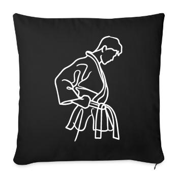 Karate Sketch - Sofa pillowcase 17,3'' x 17,3'' (45 x 45 cm) - black - Front