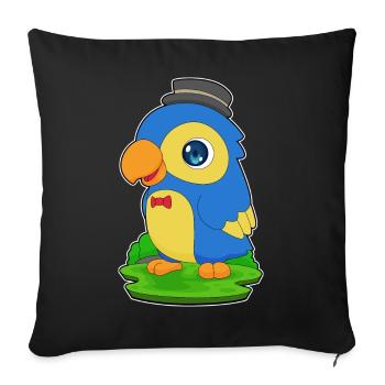 Nœud papillon Parrot Gentleman - Housse de coussin décorative 45 x 45 cm - noir - Devant