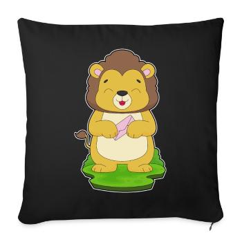 Lettre du Lion - Housse de coussin décorative 45 x 45 cm - noir - Devant