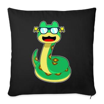 Schlange Sonnenbrille - Sofakissenbezug 45 x 45 cm - Schwarz - Vorne