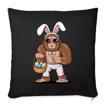 Bigfoot Pâques - Housse de coussin décorative 45 x 45 cm - noir - Devant