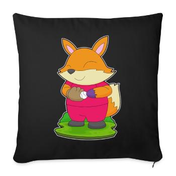 Fox Baseball Gant de baseball - Housse de coussin décorative 45 x 45 cm - noir - Devant