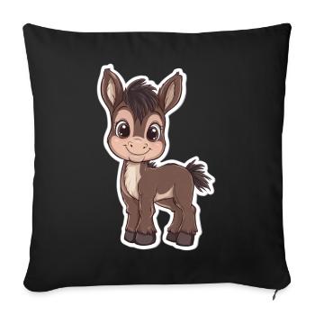 donkey - Sofa pillowcase 17,3'' x 17,3'' (45 x 45 cm) - black - Front