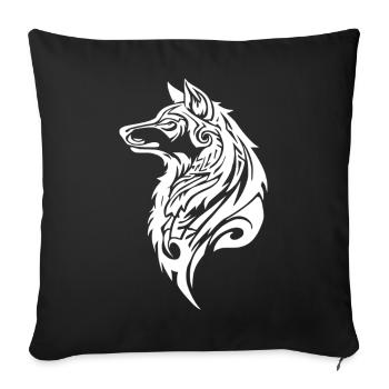 Nordic Wolf Tribal Tattoo - Sofa pillowcase 17,3'' x 17,3'' (45 x 45 cm) - black - Front