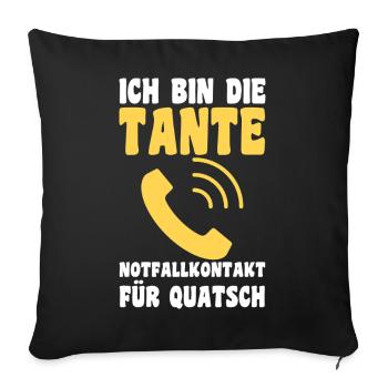 Family motif aunt - Sofa pillowcase 17,3'' x 17,3'' (45 x 45 cm) - black - Front