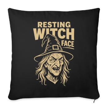 Ruhendes Hexengesicht Halloween Kostüm Spaß - Sofakissenbezug 45 x 45 cm - Schwarz - Vorne