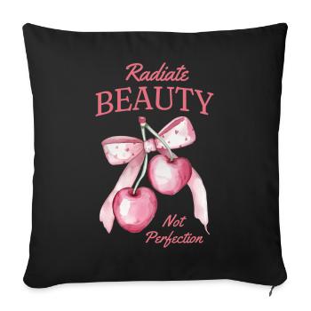 Vitamines dans les cerises Fruit Love Cerises acides - Housse de coussin décorative 45 x 45 cm - noir - Devant