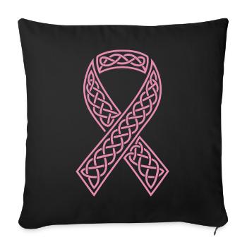 Ruban Celtique Rose à Nœud - Housse de coussin décorative 45 x 45 cm - noir - Devant