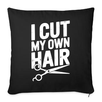 Je me coupe les cheveux moi-même - Housse de coussin décorative 45 x 45 cm - noir - Devant