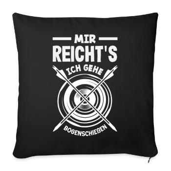 Ich gehe Bogenschießen - Sofakissenbezug 45 x 45 cm - Schwarz - Vorne