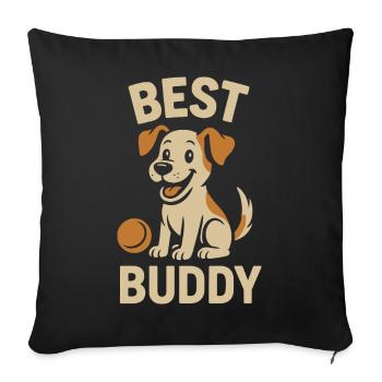 Best Buddy Dog Lover Design - Sofa pillowcase 17,3'' x 17,3'' (45 x 45 cm) - black - Front