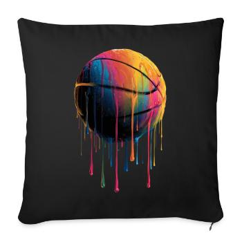 Basketball Colorful Dripping - Sofa pillowcase 17,3'' x 17,3'' (45 x 45 cm) - black - Front