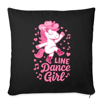 Line Dance Unicorn Girl - Dancing Gift - Sofa pillowcase 17,3'' x 17,3'' (45 x 45 cm) - black - Front