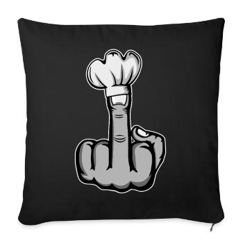 Middle Finger Stinky Finger Chef's Hat Design - Sofa pillowcase 17,3'' x 17,3'' (45 x 45 cm) - black - Front