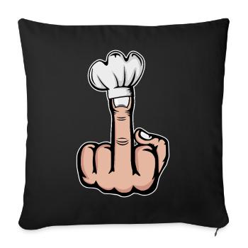 Middle Finger Stinky Finger Chef's Hat Design - Sofa pillowcase 17,3'' x 17,3'' (45 x 45 cm) - black - Front