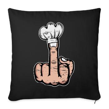 Doigt du milieu Stinky Finger chapeau de chef Design - Housse de coussin décorative 45 x 45 cm - noir - Devant