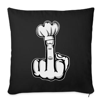 Middle Finger Stinky Finger Chef's Hat Design - Sofa pillowcase 17,3'' x 17,3'' (45 x 45 cm) - black - Front