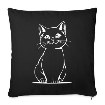Chat Chaton Chat Chemise Cadeau - Housse de coussin décorative 45 x 45 cm - noir - Devant