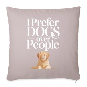 Je préfère les chiens aux humains - Housse de coussin décorative 45 x 45 cm - taupe clair - Devant