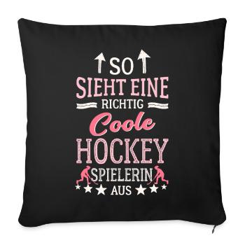 This is what a cool hockey player looks like Hockey - Sofa pillowcase 17,3'' x 17,3'' (45 x 45 cm) - black - Front