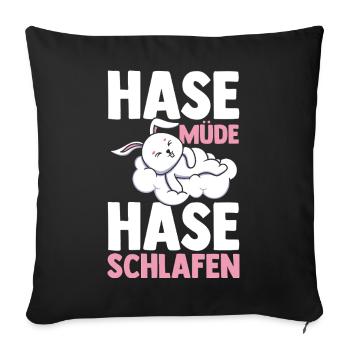 Shlafshirt Bunny Bunny Bunny Fatigué Bunny Sleep - Housse de coussin décorative 45 x 45 cm - noir - Devant