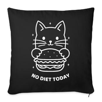 No Diet Today - Sofa pillowcase 17,3'' x 17,3'' (45 x 45 cm) - black - Front