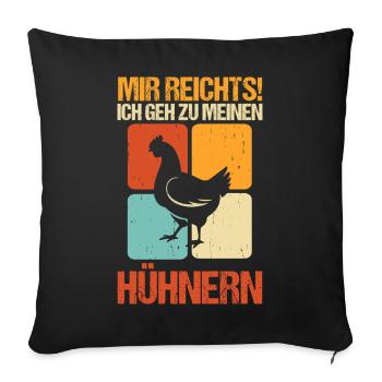 poulets poulets éleveurs de poulets éleveurs poulets d’élevage - Housse de coussin décorative 45 x 45 cm - noir - Devant