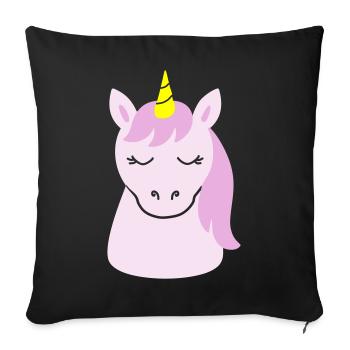 Cute unicorn with closed eyes - Sofa pillowcase 17,3'' x 17,3'' (45 x 45 cm) - black - Front