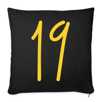 19 - Sofa pillowcase 17,3'' x 17,3'' (45 x 45 cm) - black - Front