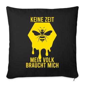 Pas le temps, ma colonie a besoin de moi, apiculteur, apiculture, - Housse de coussin décorative 45 x 45 cm - noir - Devant