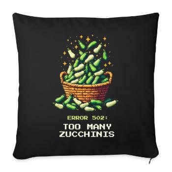 Trop de courgettes | Récolte et mise en conserve - Housse de coussin décorative 45 x 45 cm - noir - Devant