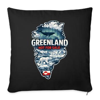 Greenland Denmark USA Polar Animals Whale Bear Funny - Sofa pillowcase 17,3'' x 17,3'' (45 x 45 cm) - black - Front