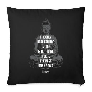 Buddha Wisdom: True to Your Best Self - Sofa pillowcase 17,3'' x 17,3'' (45 x 45 cm) - black - Front