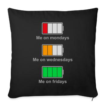 Ma batterie pendant la semaine - Housse de coussin décorative 45 x 45 cm - noir - Devant