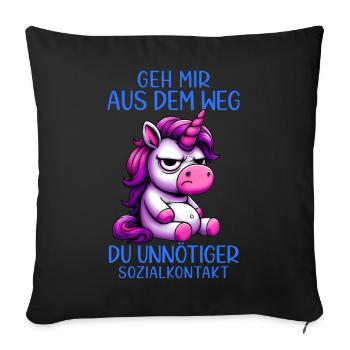 Get out of my way, you unnecessary social contact - Sofa pillowcase 17,3'' x 17,3'' (45 x 45 cm) - black - Front