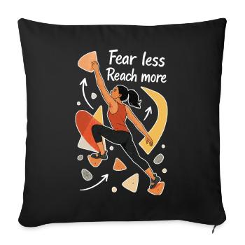 Motivation pour le bloc – Moins de peur. Atteindre plus de portes. - Housse de coussin décorative 45 x 45 cm - noir - Devant