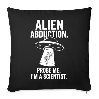 Alien Abduction – Scientifique - Housse de coussin décorative 45 x 45 cm - noir - Devant